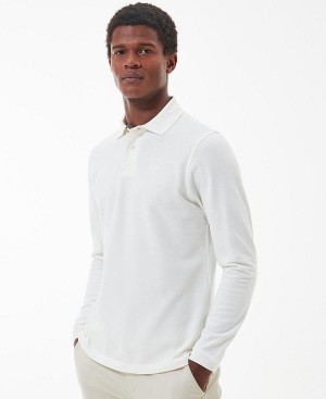 Barbour Essential Long-sleeve Polo Shirt White | BABO88230