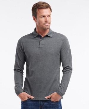 Barbour Essential Long-sleeve Polo Shirt Grey | BABO88233