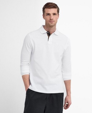 Barbour Essential Long-sleeved Polo Shirt White | BABO88238