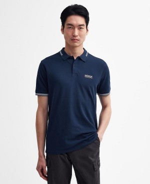 Barbour Essential Polo Shirt Black/Yellow | BABO88107