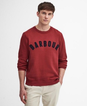 Barbour Essential Prep Logo Sweatshirt Highland Red | BABO88491