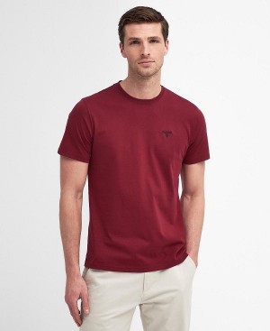 Barbour Essential Sports T-shirt Red | BABO88403