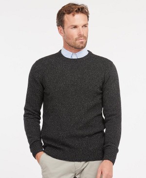 Barbour Essential Tisbury Crew-neck Sweatshirt Black | BABO88543