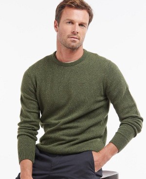 Barbour Essential Tisbury Crew-neck Sweatshirt Olive | BABO88548