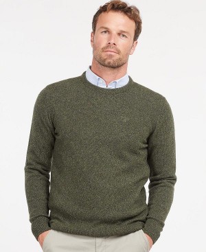 Barbour Essential Tisbury Crew-neck Sweatshirt Dk Seaweed | BABO88584