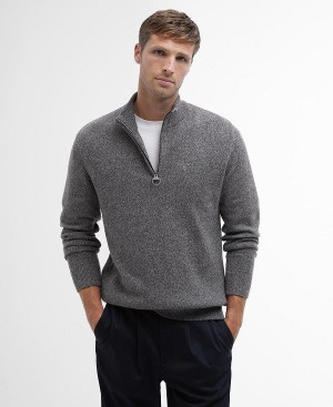 Barbour Essential Tisbury Half Zip Sweatshirt Grey | BABO88512