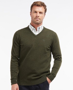 Barbour Essential V-neck Sweatshirt Charcoal | BABO88507