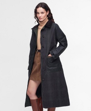 Barbour Everly Wax Trench Coat Sage/Dull Classic | BABO89193