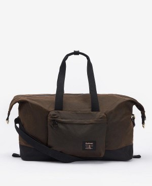 Barbour Field Waxed Holdall Olive/Black | BABO88945