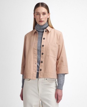 Barbour Fleur Boxy Shirt Mahogany Rose | BABO89514