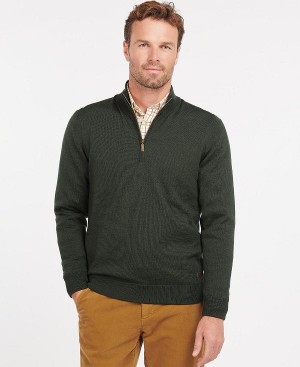 Barbour Gamlin Half Zip Jumper Olive | BABO88529