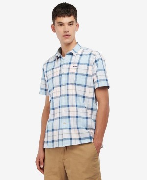 Barbour Gordon Tailored Short-sleeved Shirt Pink Salt Tartan | BABO87601