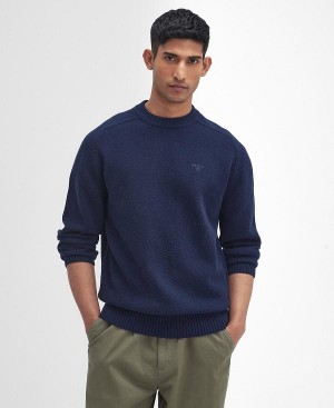 Barbour Grangetown Crew Neck Jumper Navy | BABO88643