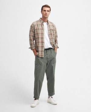 Barbour Grindle Straight-leg Trousers Agave Green | BABO88785