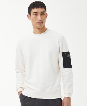 Barbour Grip Crew Neck Jumper Whisper Classic White | BABO88426