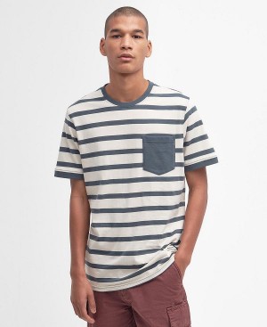 Barbour Handale Striped T-shirt Dark Slate | BABO88360