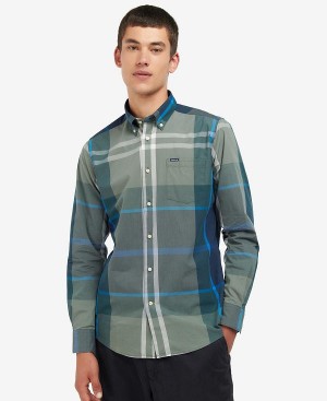 Barbour Harris Tailored Long-sleeved Shirt Kielder Blue Tartan | BABO87616