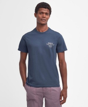 Barbour Hickling Logo T-shirt Classic Navy | BABO88305