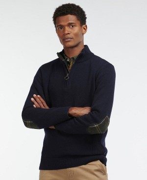 Barbour Holden Half Zip Sweater Military Marl | BABO88579