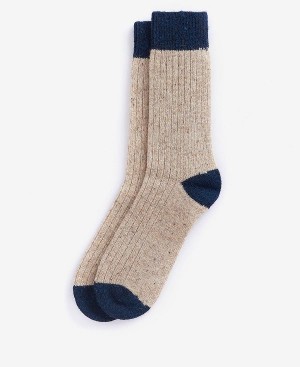 Barbour Houghton Socks Charcoal/Ochre | BABO89154