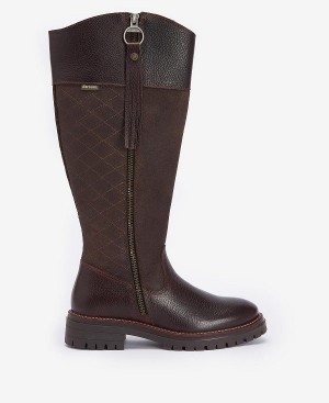 Barbour Ingrid Knee-high Boots Dark Brown | BABO89874