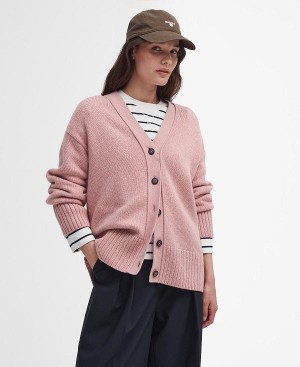 Barbour Joni Cardigan Mahogany Rose | BABO89755