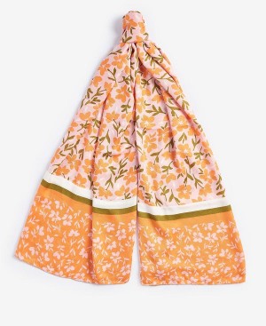 Barbour Kelley Floral Scarf Apricot Crush | BABO90069