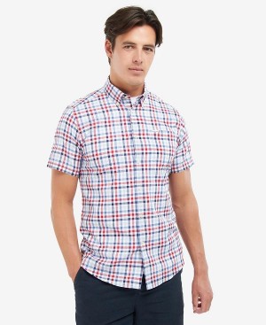 Barbour Kinson Tailored Short-sleeved Shirt Red | BABO87618