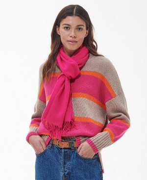 Barbour Lambswool Woven Scarf Blush Pink | BABO90114