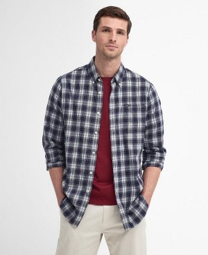 Barbour Lanark Tailored Long-sleeved Shirt Blue | BABO87821