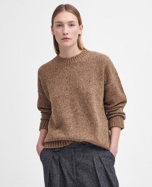 Barbour Lavensdale Crew Neck Jumper Honey | BABO89723