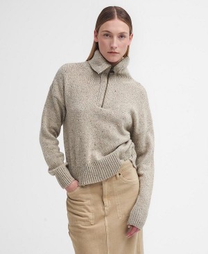 Barbour Lavensdale Half-zip Jumper Oatmeal | BABO89753