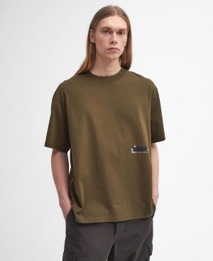 Barbour Leonard Oversized Graphic T-shirt Green | BABO88408