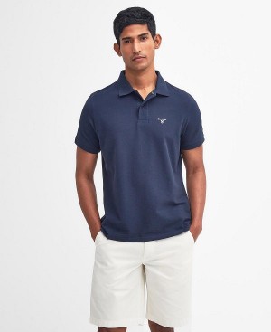 Barbour Lightweight Sports Polo Shirt Navy | BABO88182