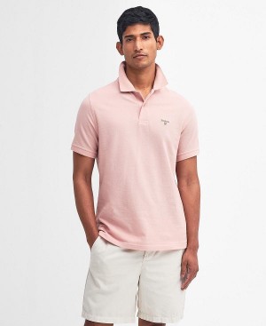 Barbour Lightweight Sports Polo Shirt Pink Mist | BABO88091