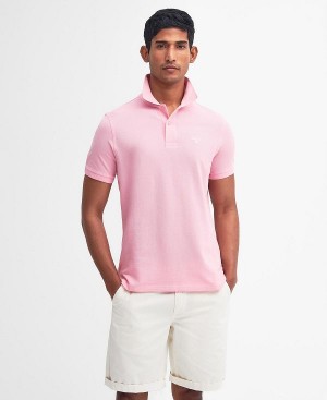 Barbour Lightweight Sports Polo Shirt Pink | BABO88092