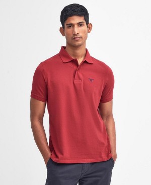 Barbour Lightweight Sports Polo Shirt Red | BABO88089