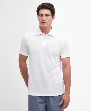 Barbour Lightweight Sports Polo Shirt White | BABO88106