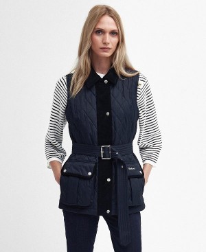 Barbour Lily Belted Gilet Navy | BABO89445