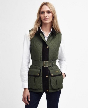 Barbour Lily Belted Gilet Olive | BABO89444