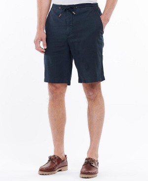 Barbour Linen Cotton Mix Shorts City Navy | BABO88750