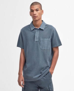 Barbour Liverton Short-sleeved Polo Shirt Dark Slate | BABO88181