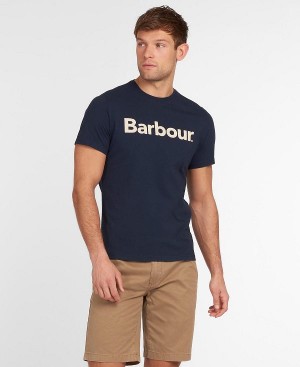 Barbour Logo T-shirt New Navy | BABO88285