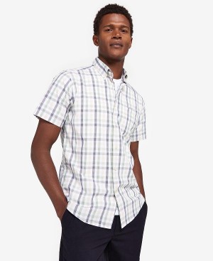 Barbour Longstone Tailored Short-sleeved Shirt Stone | BABO87613