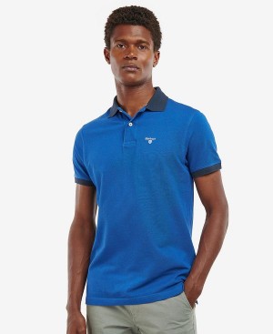 Barbour Lynton Polo Shirt Monaco Blue | BABO88026