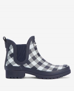 Barbour Mallow Wellingtons Navy Check | BABO89913