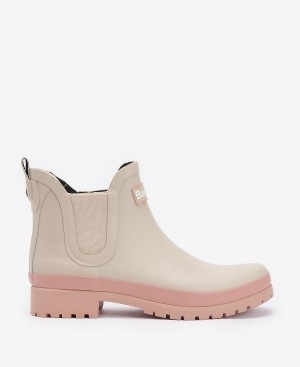 Barbour Mallow Wellingtons White Pepper/Pink Rust | BABO89942