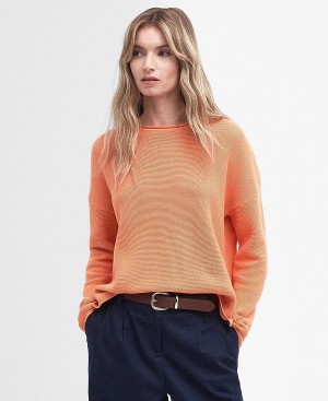 Barbour Marine Knitted Jumper Orange | BABO89681