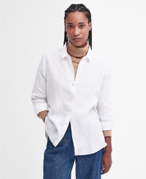 Barbour Marine Relaxed Long-sleeved Shirt White | BABO89475