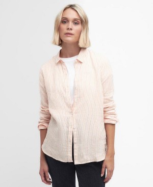 Barbour Marine Relaxed Long-sleeved Shirt Pink | BABO89478